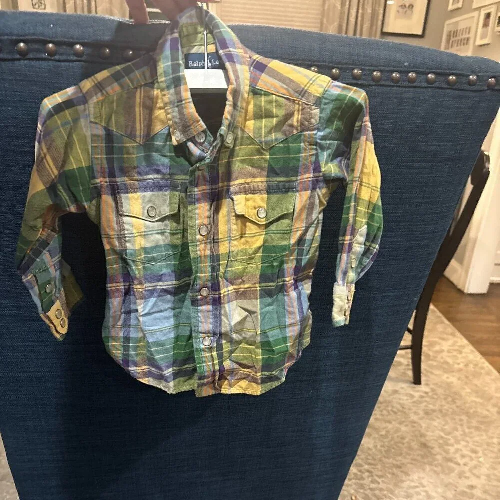 Ralph Lauren Vibrant Multicolor Plaid Snap-Front Shirt. 🏇🏻🐎